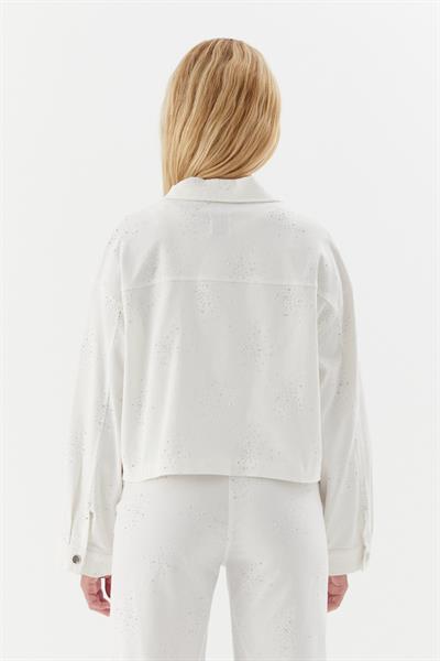 Kot Mont Serpme Taşlı Beyaz