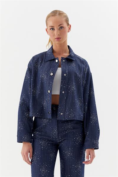 Kot Mont Serpme Taşlı İndigo