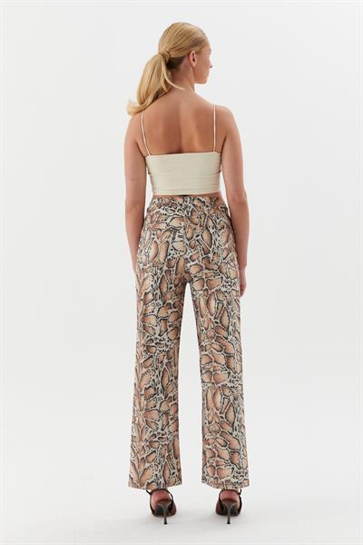 Leopar Desenli Kot Pantolon
