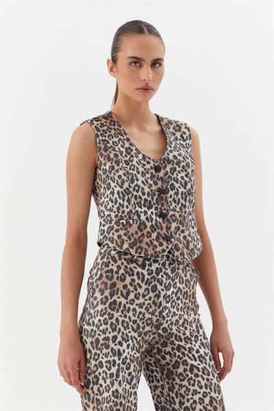 Leopar Desenli Yelek