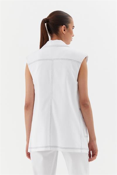 Oversize Slim Yelek Beyaz