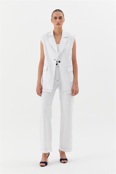 Oversize Slim Yelek Beyaz