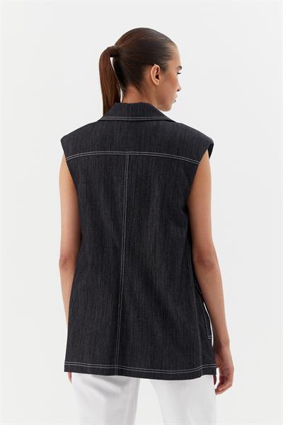 Oversize Slim Yelek Siyah