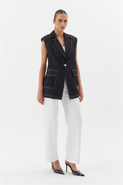 Oversize Slim Yelek Siyah