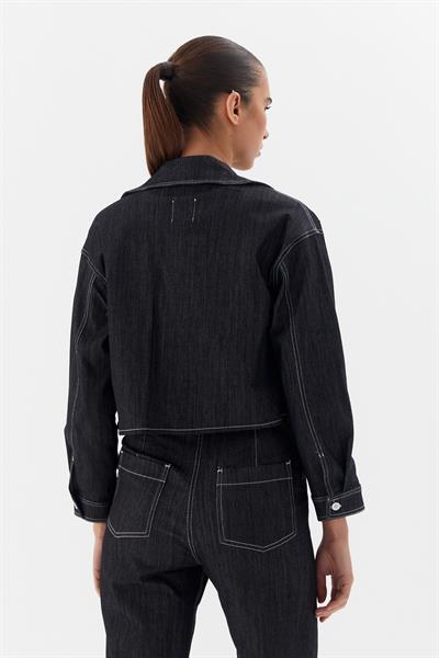 Slim Önü Cepli Ceket Siyah