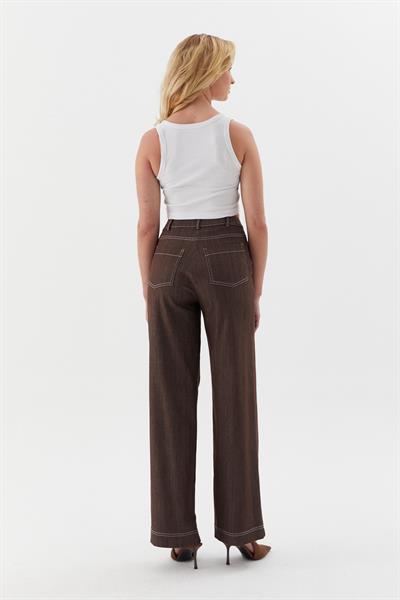Taba Dikişli Slim Pantolon Kahverengi