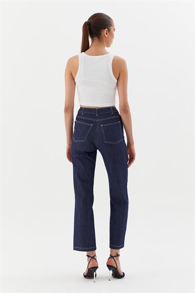 Üst Yoğun Serpme Pantolon İndigo