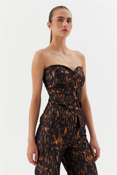 Varaklı Büstiyerli Takım Siyah