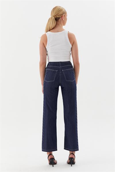 Yan Serpme Denim Pantolon İndigo