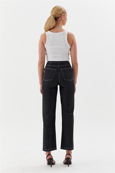 Yan Serpme Denim Pantolon Siyah