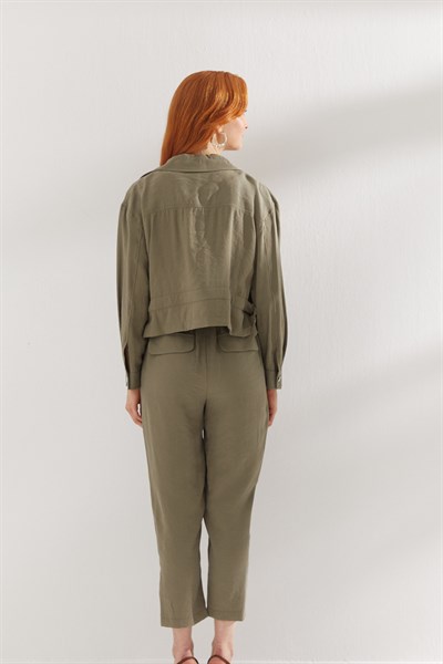 Yanı Toka Detaylı Takım Yeşil
