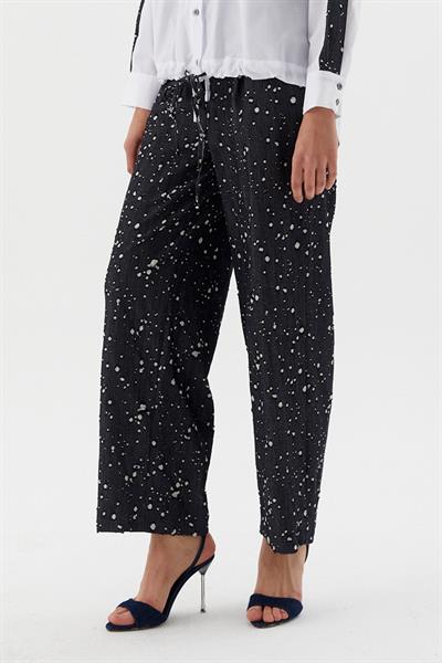 Yırtık Denim Poplinli Takım Siyah