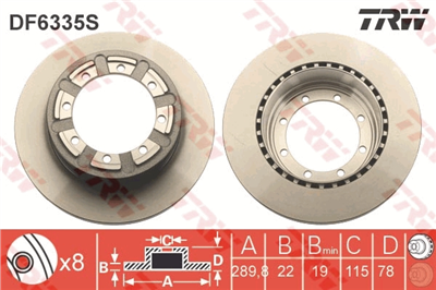 (ADET FİYATTIR) FREN DİSKİ ARKA HAVA KANALLI, BOYALI, 8 BİJON, 298,8 MM RENAULT TRUCKS MASCOTT KOMBİ VAN 90.35 99-01, 110.35 99-04, 110.50 99-04, 110.55 99-04, 130.35 99-04, 130.55 99-04, 140.35 01-04, 140.55 01-04, 150.55 01-04, 160.55 04-10 