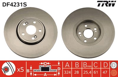 (ADET FİYATTIR) FREN DİSKİ ÖN HAVA KANALLI, BOYALI, 5 BİJON, 324 MM RENAULT ESPACE IV 2.0 02=>, 2.0 T 02=>, 3.5 V6 02=>, 2.0 DCİ 06=>, 2.2 DCİ 02=>, 3.0 DCİ 02=>, VEL SATIS 2.0 05=>, 2.0 16V T 02=>, 3.5 04=>, 3.5 V6 02=>, 2.0 DCİ 05=>, 2.2 DCİ 02=>, 