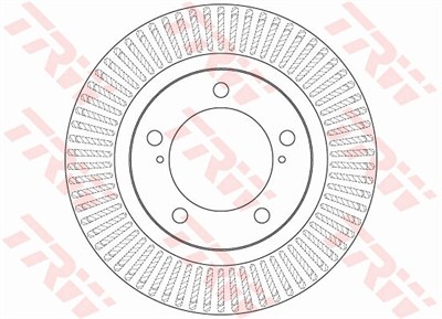 (ADET FİYATTIR) FREN DİSKİ ÖN HAVA KANALLI, BOYALI, 5 BİJON, 340 MM TOYOTA LAND CRUISER 4.6 V8 12=>, 4.7 V8 08=>, 4.5 D4-D 07=> 