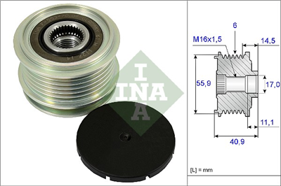 ALTERNATÖR KASNAĞI AUDI A1 1.4 / 1.6 / 2.0 11-15, A3 1.8 96-03, A6 2.0 04-08, Q3 2.0 11-15, SEAT IBIZA III 1.4 / 1.9 02-05, LEON 1.8 99-06, TOLEDO II 1.9 98-04, SKODA OCTAVIA 1.9 / 2.0 99-07, ROOMSTER 1.4 / 1.9 06-15, VW GOLF IV 1.8 / 2.0 98-05, JETT