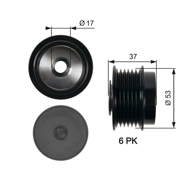 ALTERNATÖR KASNAĞI CHRYDLER VOYAGER 3.3, 3.8 00-09, DODGE CARAVAN 3.3 00-07, GRAND CARAVAN 00-06, 00-06, TOYOTA AURIS 1.6 07-12, AVENISIS 1.6, 1.8, 2.0 08-18, COROLLA 1.6 06 => , RAV 4 III, IV 2.0 08-13, VERSO 1.6, 1.8 09-18, YARIS 1.8 07 => 