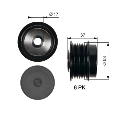 ALTERNATÖR KASNAĞI CHRYDLER VOYAGER 3.3, 3.8 00-09, DODGE CARAVAN 3.3 00-07, GRAND CARAVAN 00-06, 00-06, TOYOTA AURIS 1.6 07-12, AVENISIS 1.6, 1.8, 2.0 08-18, COROLLA 1.6 06 => , RAV 4 III, IV 2.0 08-13, VERSO 1.6, 1.8 09-18, YARIS 1.8 07 => 