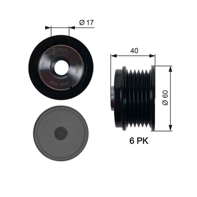 ALTERNATÖR KASNAĞI FORD B-MAX 1.5 12 => , C-MAX II 1.5, 1.6, 2.0 11 => , GRAND C-MAX 1.5, 1.6, 2.0 10 => , ECOSPORT 1.5 13 => , FIESTA VI 1.4, 1.5, 1.6 09 => , FOCUS III 1.5, 1.6, 2.0 14 => , KUFA II 2.014 => , TRANSIT CONNECT 1.5, 1.6 13 => , TRANSI