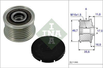 ALTERNATÖR KASNAĞI MERCEDES-BENZ C 200 98-00, C 220 97-00, C 270 00-07, E 220 99-02, E 270 99-03, E 320 02-08, VITO 2.2 99-03, SPRINTER 2-T 00-06 