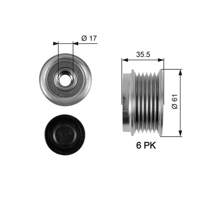 ALTERNATÖR KASNAĞI MERCEDES V SERIES 230 96-03, VITO 108, 110 96-03, OPEL ANTARA 2.0 06-11, CHEVROLET CAPTIVA 2.0 06 => , EPICA 2.0 07 => , LACETTI 2.0 07 => , NUBIRA 2.0 05-11 