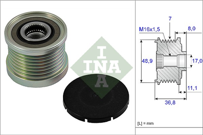 ALTERNATÖR KASNAĞI RULMANLI RENAULT CLIO IV 0.9 / 1.2 12 =>, LAGUNA II 1.9 04-09, MEGANE III 1.2 / 1.9 08 =>, TRAFIC II 2.5 07 =>, MASTER II 2.5 06 =>, OPEL MOVANO 2.2 / 2.5 01 =>, NISSAN PRIMASTAR 2.5 06 => 