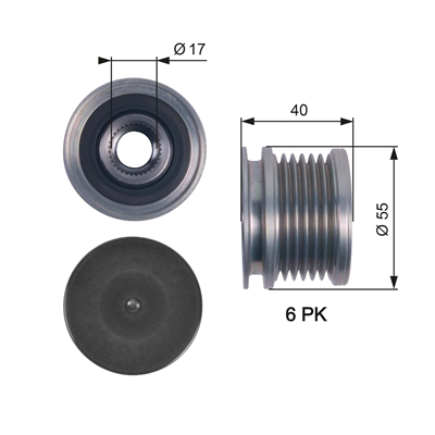 ALTERNATÖR KASNAĞI (VW AMAROK 1016 CRAFTER 1216 GOLF 0609 PASSAT 0615 POLO 0510 TRANSPORTER 1015) 