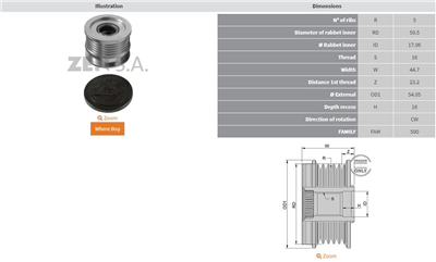 ALTERNATÖR KASNAK MERCEDES BENZ A140 - A160 - A190 - A210 - VANEO (5 KANAL) 