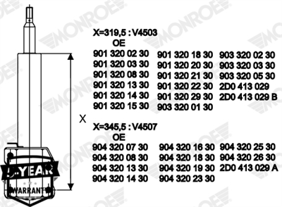 AMORTİSÖR ÖN SOL-SAĞ GAZLI MERCEDES-BENZ SPRINTER UZUN ŞASE 95-06 