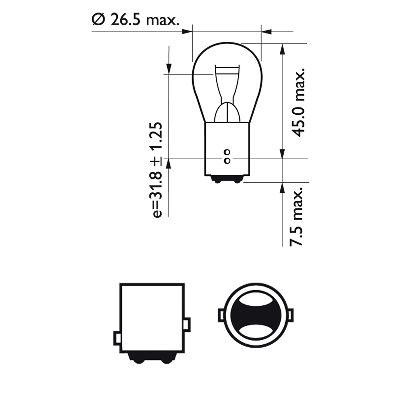 AMPUL 1016 12V 21/5W 