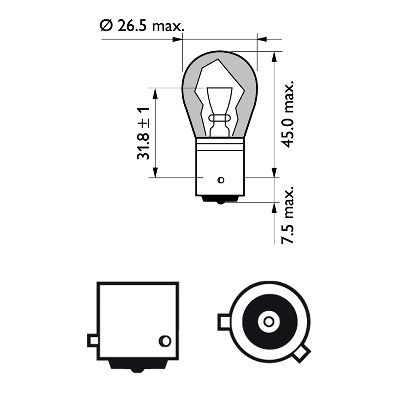 AMPUL 93 12V 21W YAKIN TIRNAK AMBER 