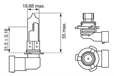 AMPUL ECO 12V HB3 60 W P20D OPEL, SUZUKI, TOYOTA, LAND ROVER 