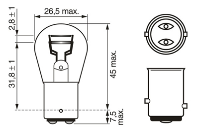 AMPUL ECO TRUCK 24 VOLT 101621 / 5 WATT [ ÇİFT DUY ] PARK -FREN