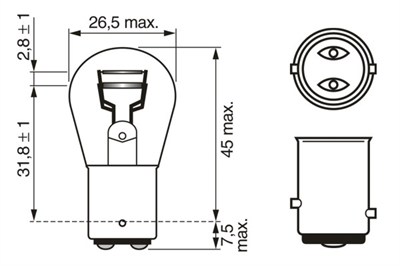 AMPUL ECO TRUCK 24 VOLT 101621 / 5 WATT [ ÇİFT DUY ] PARK -FREN