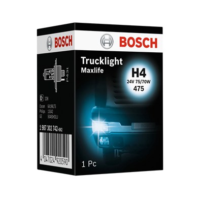 AMPUL TRUCKLIGHT MAXLIFE 24V H4 75/70 W P43T TEKLİ SERVİS KUTUSU 