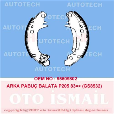 ARKA PABUÇ BALATA CITROEN VISA 1.6GTİ 1.7D 180x32 GS8532
