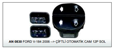 CAM AÇMA KAPAMA ANAHTARI AN0830 12 PİN SOL FORD V184 06>