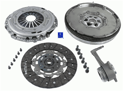 DEBRİYAJ SETİ BASKI+DİSK+RULMAN+ÇİFT KÜTLELİ VOLAN VW PASSAT (B7) 2.0 TDI CFFA-CFFB 10-14, PASSAT (B6) 2.0 TDI CBAA-CBAB-BWV-BKP-BMP-BMA 05-10, CADDY III 1.9 TDI BLS 08-10, SKODA SUPERB II 2.0 TDI BMP 08-10 
