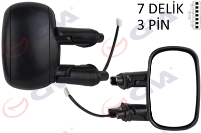 DIŞ DİKİZ AYNASI SAG ELEKTRİKLİ ASTARLI FIAT DOBLO 00>10 KONVEKS 3 FİŞ VM-666EHPR