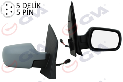 DIŞ DİKİZ AYNASI SAĞ FORD FİESTA 02> ELEKTRİKLİ ISITMALI ASTARLI 5PİN 5 FİŞ VM-312EHPR
