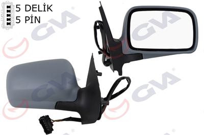 DIŞ DİKİZ AYNASI SAĞ POLO CLASIC 96> ELEKTRİKLİ ISITMALI ASTARLI ASFERİK 5 FİŞ VM-184NHER