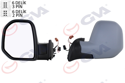 DIŞ DİKİZ AYNASI SOL BERLINGO-PARTNER 08> ELEKTRİKLİ ISITMALI ASTARLI KONVEKS VM-6118EHPL