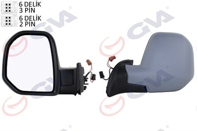 DIŞ DİKİZ AYNASI SOL BERLINGO-PARTNER 08> ELEKTRİKLİ ISITMALI ASTARLI KONVEKS VM-6118EHPL