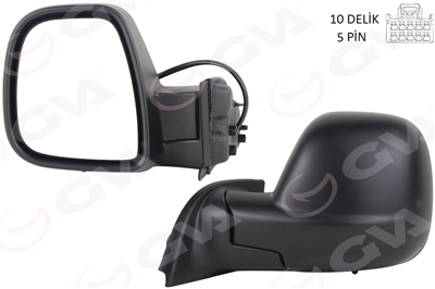 DIŞ DİKİZ AYNASI SOL BERLINGO- RIFTER 2019>COMBO-PROACE CITY 19> ELEKTRİKLİ DESENLİ REZİSTANSLI