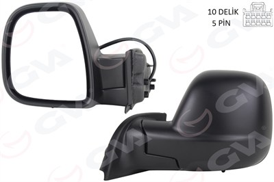 DIŞ DİKİZ AYNASI SOL BERLINGO- RIFTER 2019>COMBO-PROACE CITY 19> ELEKTRİKLİ DESENLİ REZİSTANSLI