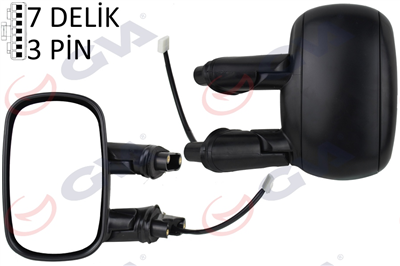 DIŞ DİKİZ AYNASI SOL ELEKTRİKLİ ASTARLI FIAT DOBLO 00>10 KONVEKS 3 FİŞ