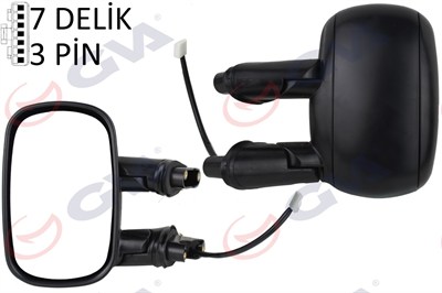 DIŞ DİKİZ AYNASI SOL ELEKTRİKLİ ASTARLI FIAT DOBLO 00>10 KONVEKS 3 FİŞ