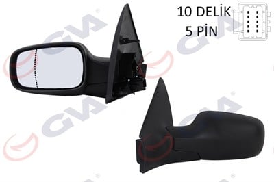 DIŞ DİKİZ AYNASI SOL MEGANE 02> ELEKTRİKLİ ISITMALI ASFERİK 5 FİŞ VM-138EHAL