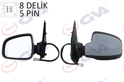 DIŞ DİKİZ AYNASI SOL SANDERO STEPWAY 12> ELEKTRİKLİ ISITMALI ASTARLI KONVEKS SENSÖRSÜZ VM-6804EHPL