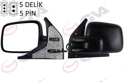 DIŞ DİKİZ AYNASI SOL TRANSPORTER T4 96> ELEKTRİKLİ ISITMALI KONVEKS VM-186EHL